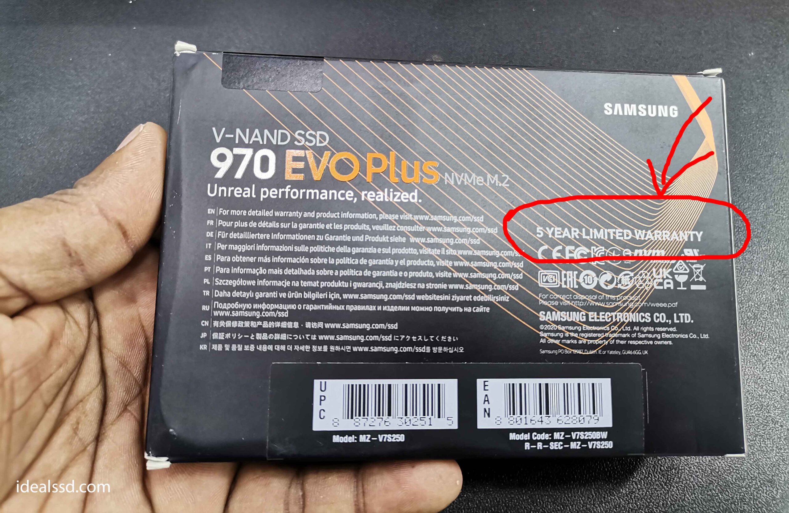 Samsung 970 Evo plus limited warranty